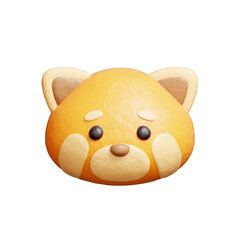 3D cute red panda, Cartoon animal character, 3D rendering.