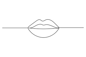 2 Lips continuous one line drawing of isolated outline vector icon.eps