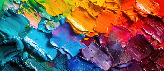 Fototapeta premium Palette With Multi Colored Paints