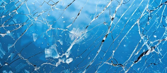 Naklejka premium Blue Glass With White Scratching Marks All Over