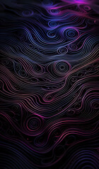Obraz premium Colorful wavy neon lines background on black