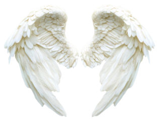PNG Elegant white angel wings decor