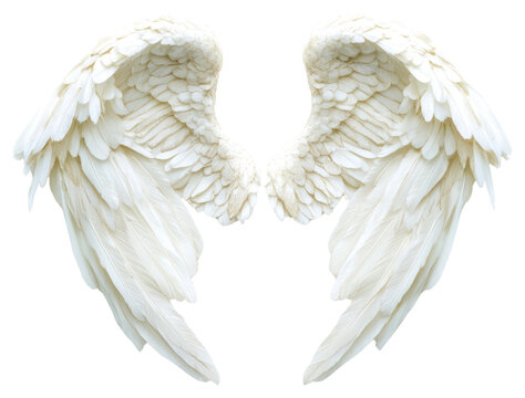 PNG Elegant white angel wings decor