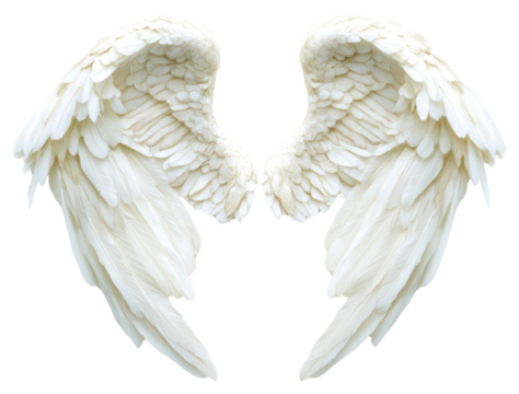 PNG Elegant white angel wings decor