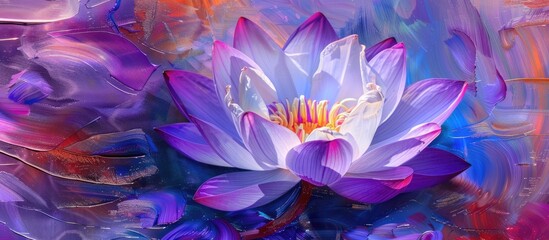 Closeup Beautiful Purple Lotus Flower