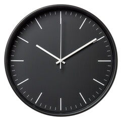 PNG Minimalist black wall clock white background deadline accuracy.