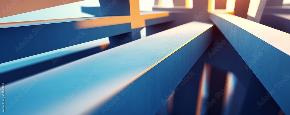 Aufkleber abstract geometric composition with vibrant colors and dynamic lines. perfect for modern design proj