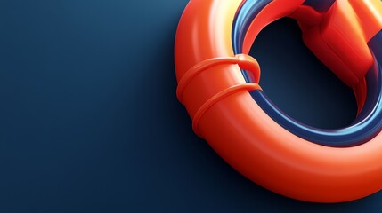An orange life buoy against a deep blue background, symbolizing safety and rescue in water environments.