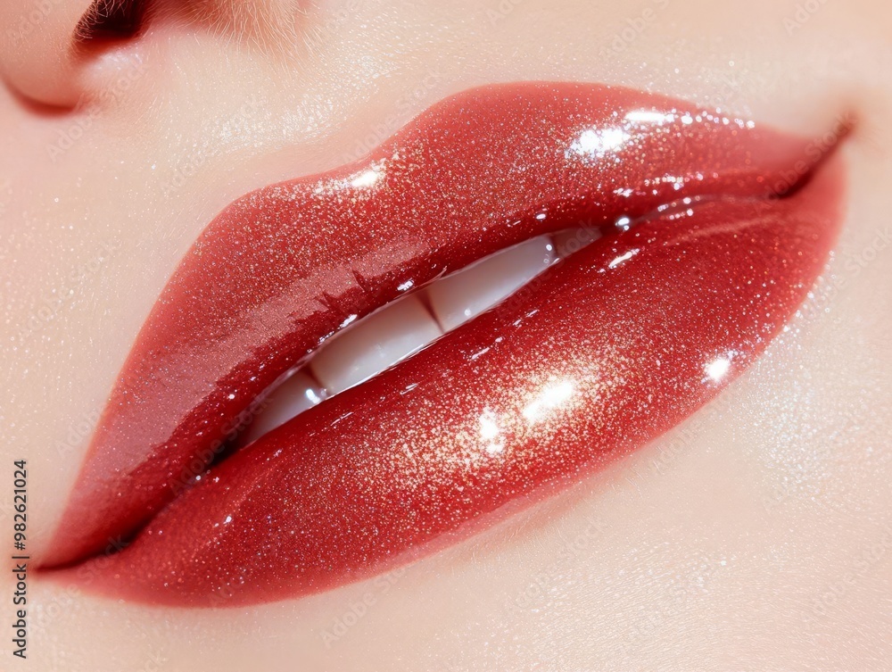 Poster serene gradient transition from soft blush to rich cherry red with gentle texture for a minimalist a