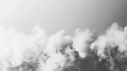 Naklejka premium A smoky haze filling the upper part of the frame, with clear, empty space below. The contrast between the dense smoke and blank area provides room for text. -