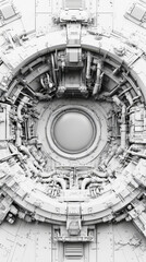 Fototapeta premium Advanced technology interior of a futuristic facility or space station