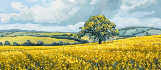 Rapeseed Field Rural Landscape