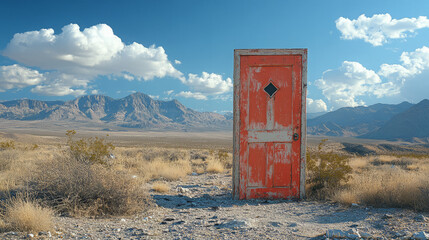 door in the desert evokes a sense of freedom and possibility