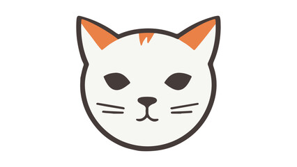 cat face silhouette with green ears