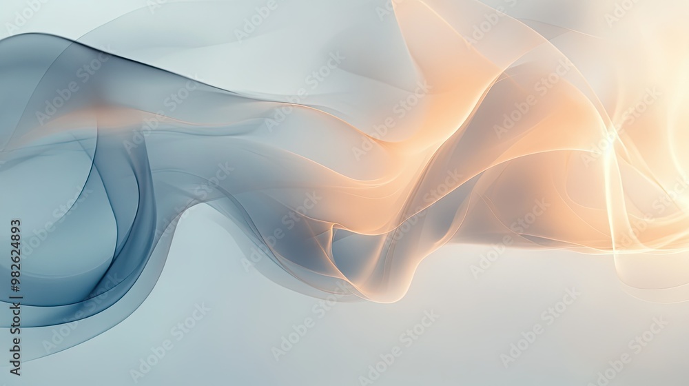 Poster abstract smoke patterns with a smooth gradient background. the ethereal smoke forms an intricate des