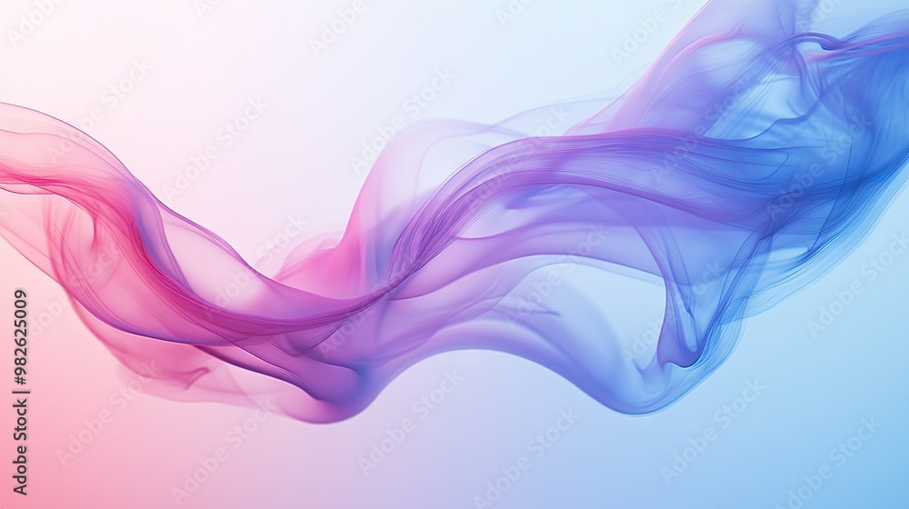 Poster abstract wisps of smoke against a soft gradient background. the flowing smoke patterns and ample emp