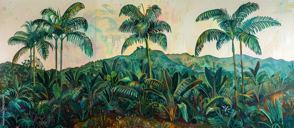 Canvas Prints Palm Garden On The Hill