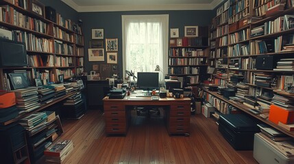 A Well-Stocked Library Office