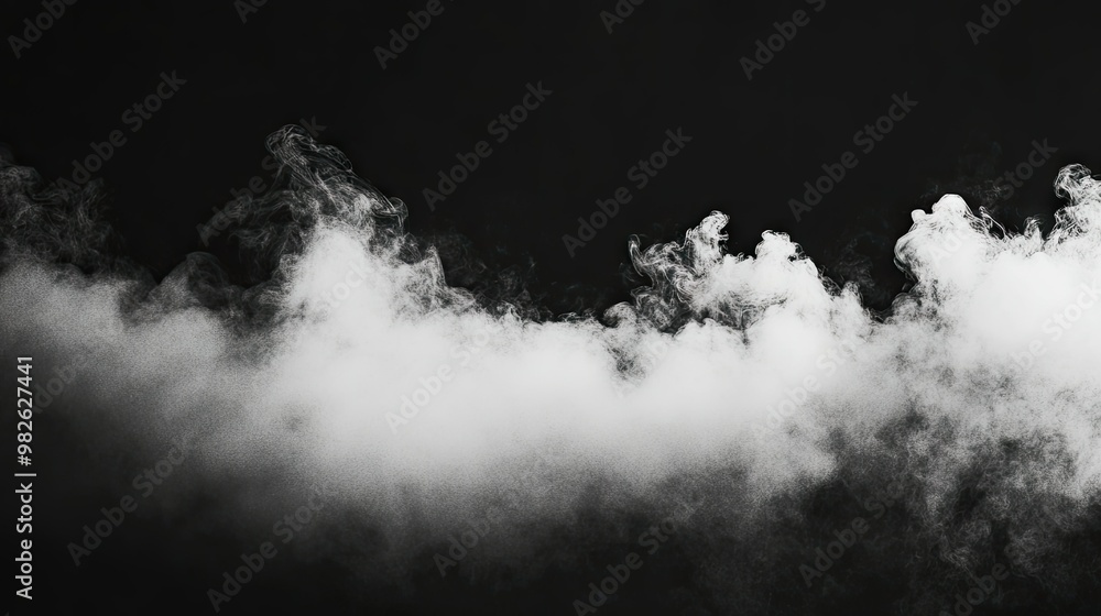 Poster dense smoke drifting across the frame, with a large section of empty background for text. the contra