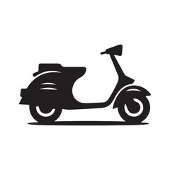 Artistic scooter silhouette with white background