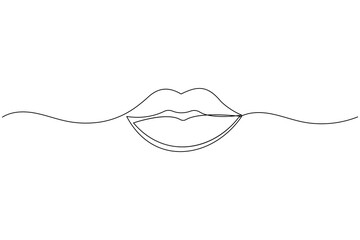 13 Lips continuous one line drawing of isolated outline vector icon.eps