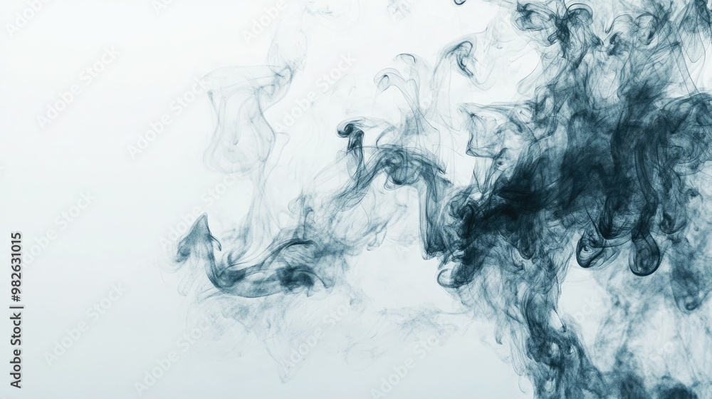 Aufkleber smoke forming intricate shapes and patterns with a clear, unobstructed background. the space around 
