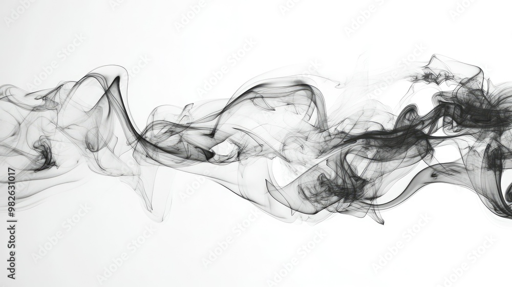 Poster smoke forming intricate shapes and patterns with a clear, unobstructed background. the space around 
