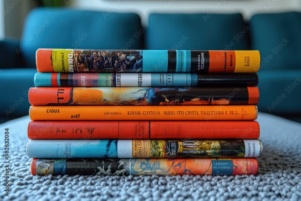 Poster A Stack of Colorful Books