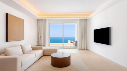 Luxury hotel executive suite featuring a modern living area