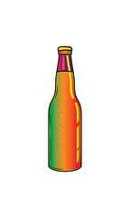 A bottle of sparkling water. Original vector illustration in vintage style.