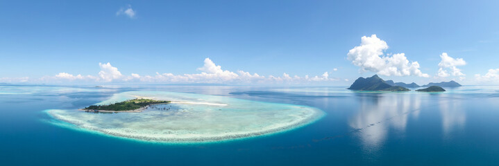 Aerial view of the Maiga island, Semporna Sabah, Malaysia.