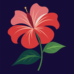 Minimalist Hibiscus Vector Drawing Stylish and Elegant Design

