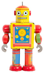 Fototapeta premium PNG Colorful vintage toy robot