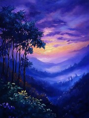 Serene Mountain Landscape at Twilight