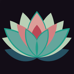 Minimalist Lotus Flower Vector Illustration for Clean Design Projects
