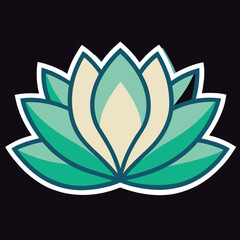 Simple Lotus Flower Vector Illustration in Minimalist Style
