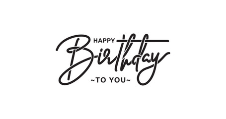 Happy Birthday Handwritten Vector Illustration: Stunning Calligraphy Text Typography Perfect for Invitations, Greeting Cards, Social Media Posts, and Celebratory Designs to Make Every Birthday Special