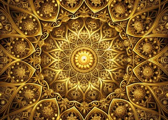Obraz premium Intricate gold patterns dance across a visually striking abstract background showcasing exceptional clarity and detail