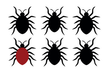 A set of Tick silhouette