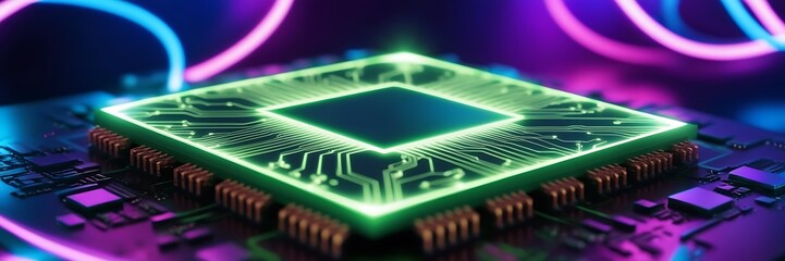 technology of electronic computer hardware on a background of circuit board