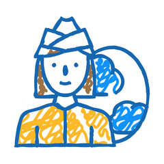stewardess woman job doodle icon sketch vector. stewardess woman job sign. isolated symbol illustration