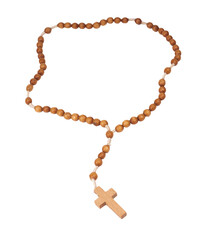 wooden rosary beads isolated on transparent background. png, set of three rosaries