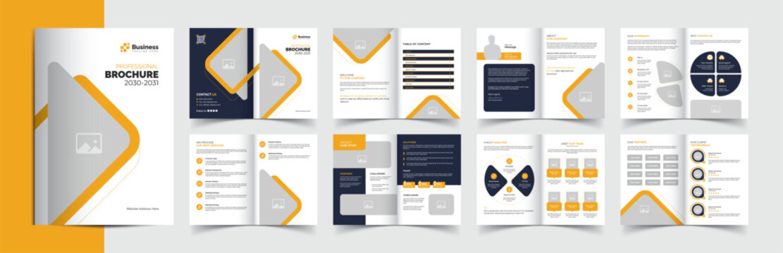 Clean and simple brochure template layout design for using multipurpose such as company profile, booklet design, business proposal, annual report, business plan