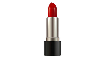 Red lipstick isolated on a white background, showcasing beauty and elegance in makeup and fashion