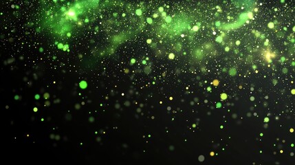 Green and yellow bokeh lights. This abstract background is perfect for projects requiring a magical and festive feel.