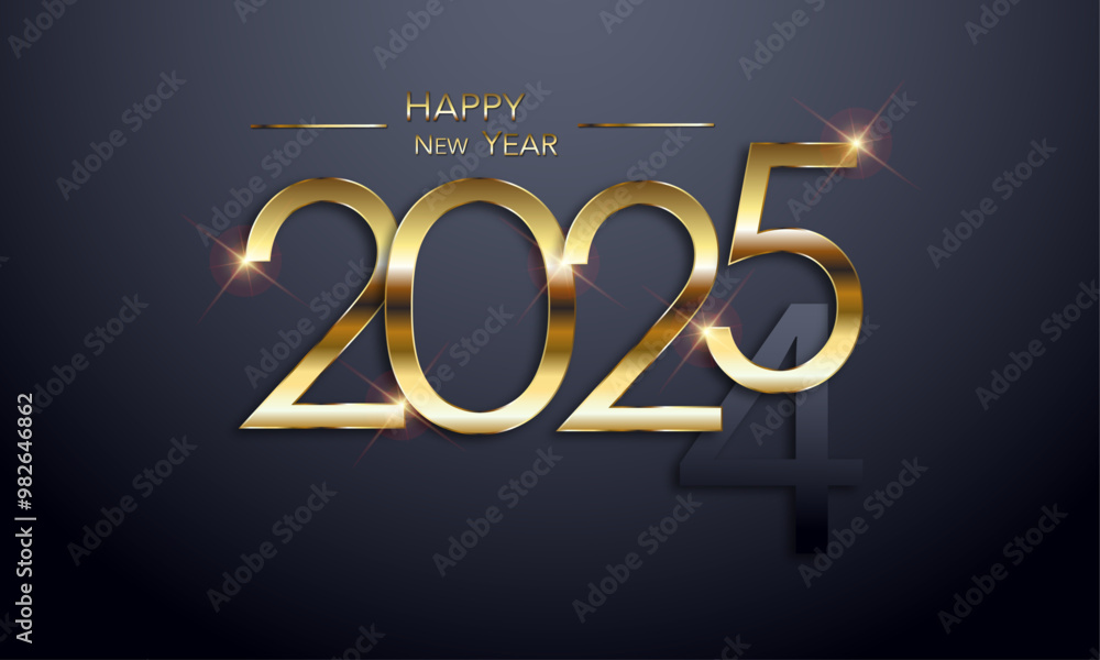 Sticker 2025 happy new year greeting card