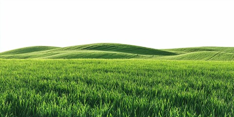 Photorealistic Green Hills Landscape Cut Out