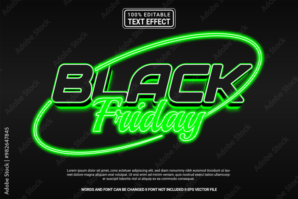 Wall mural Editable text effect Black Friday 3d cartoon template style modren premium vector