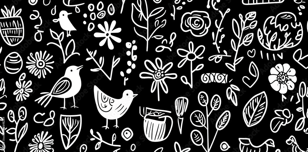 Poster The background of your design can be decorated with flowers. Spring concept background. Seamless pattern for your design.