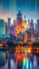 Obraz premium Country skyline at night